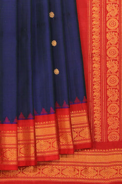 Collection of Gadwal Silk Navy Blue Saree in a gallery layout