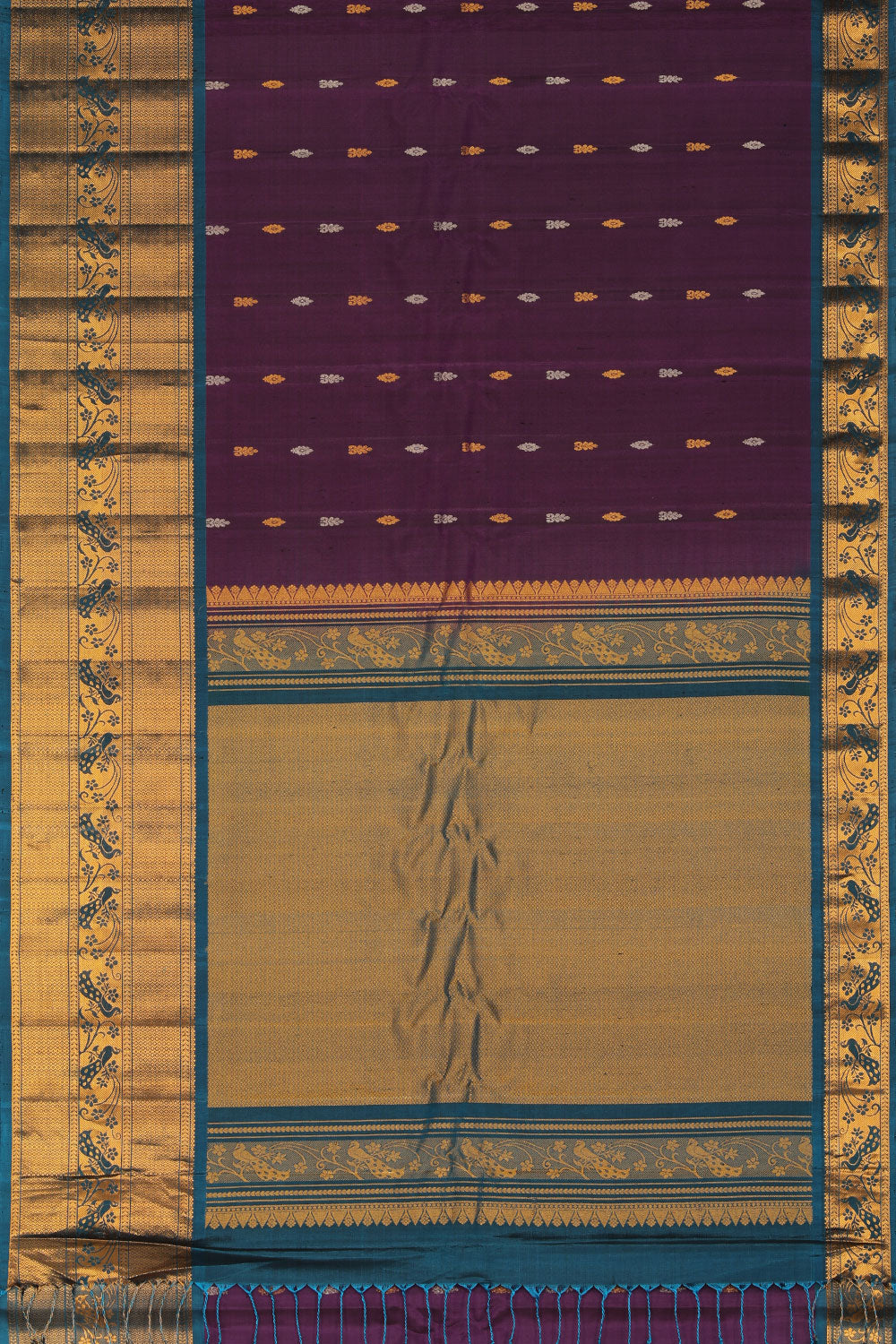 Collection of Gadwal Silk Violet Saree in a gallery layout