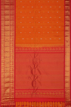 Collection of Gadwal Silk Coral-Orange Saree in a gallery layout