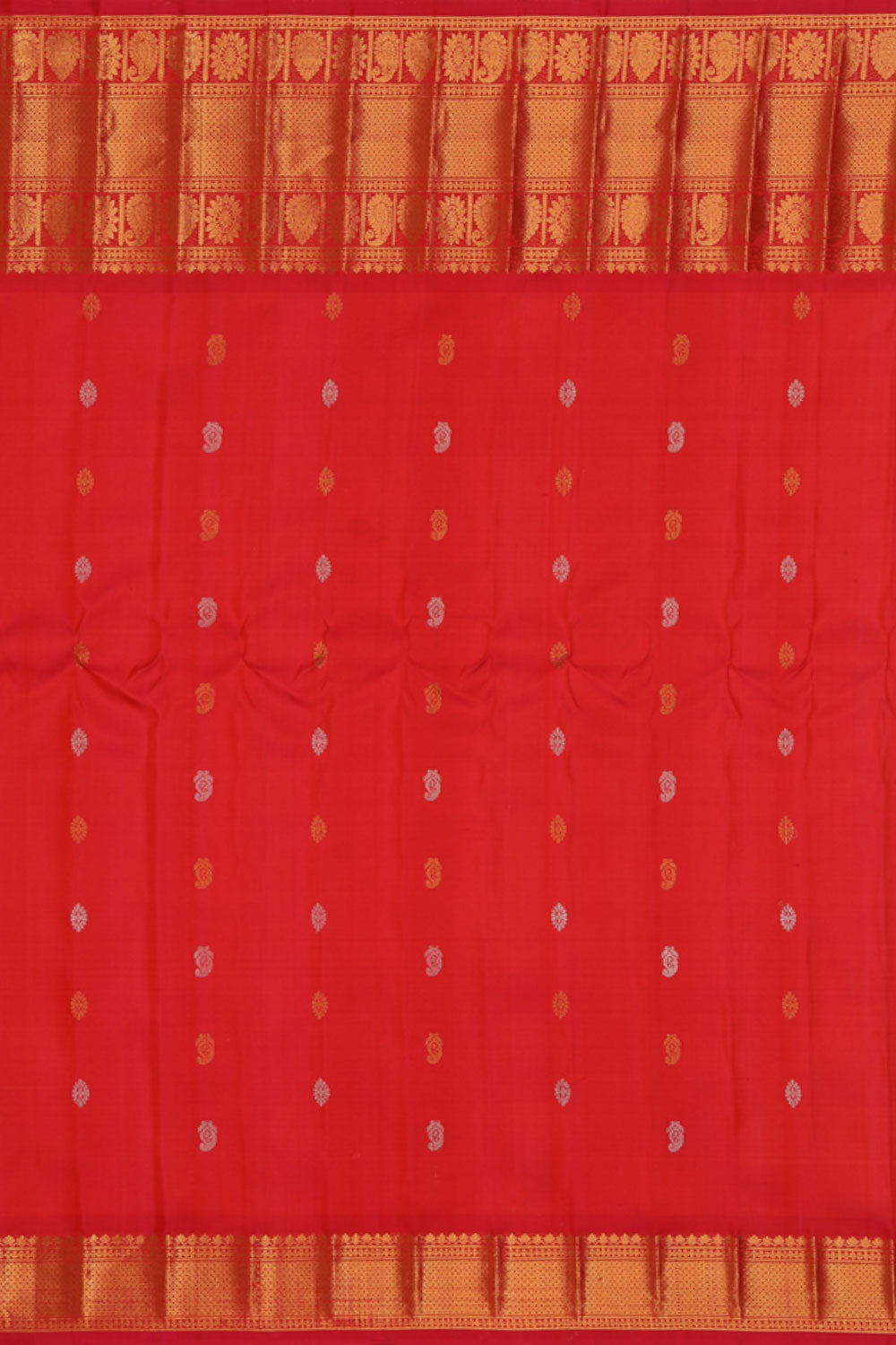 Collection of Gadwal Silk Coral-Orange Saree in a gallery layout