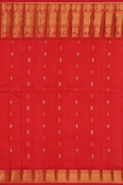 Collection of Gadwal Silk Coral-Orange Saree in a gallery layout