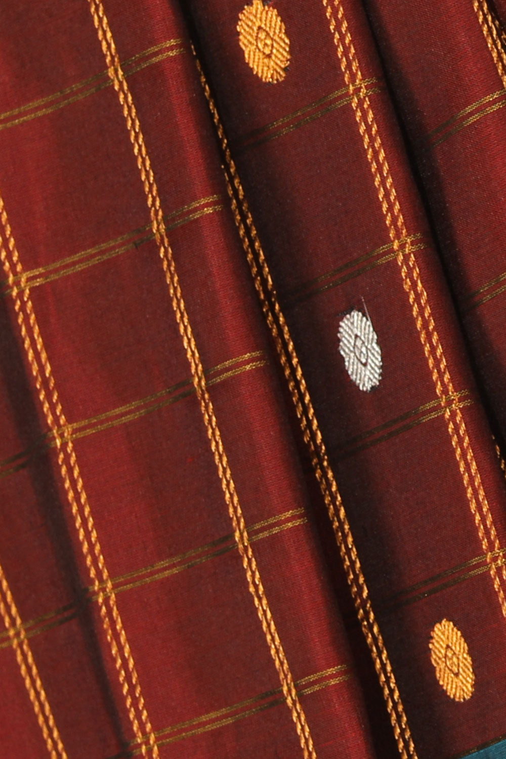 Image of Gadwal Silk Maroon Saree