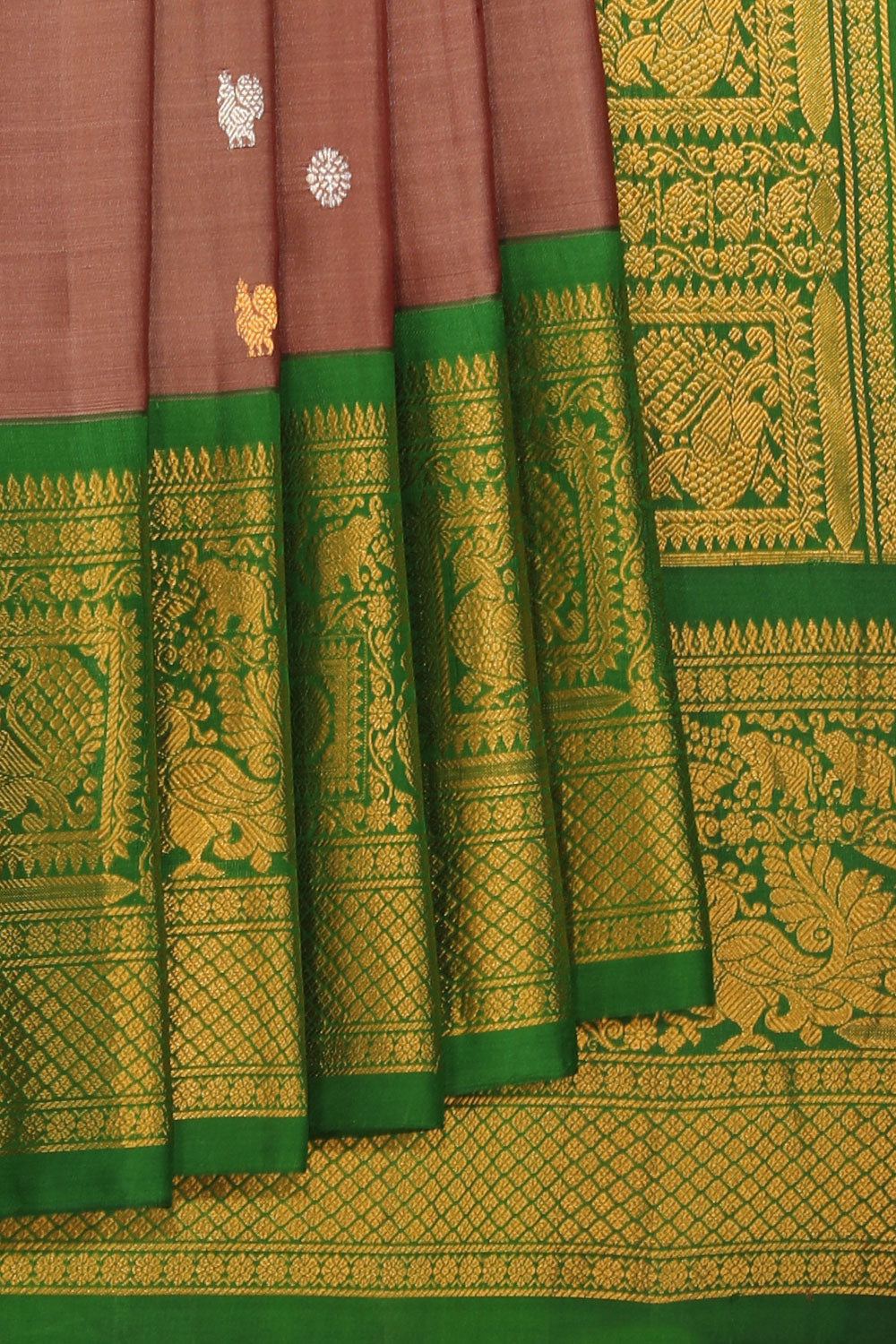 Gadwal Silk Brown Saree