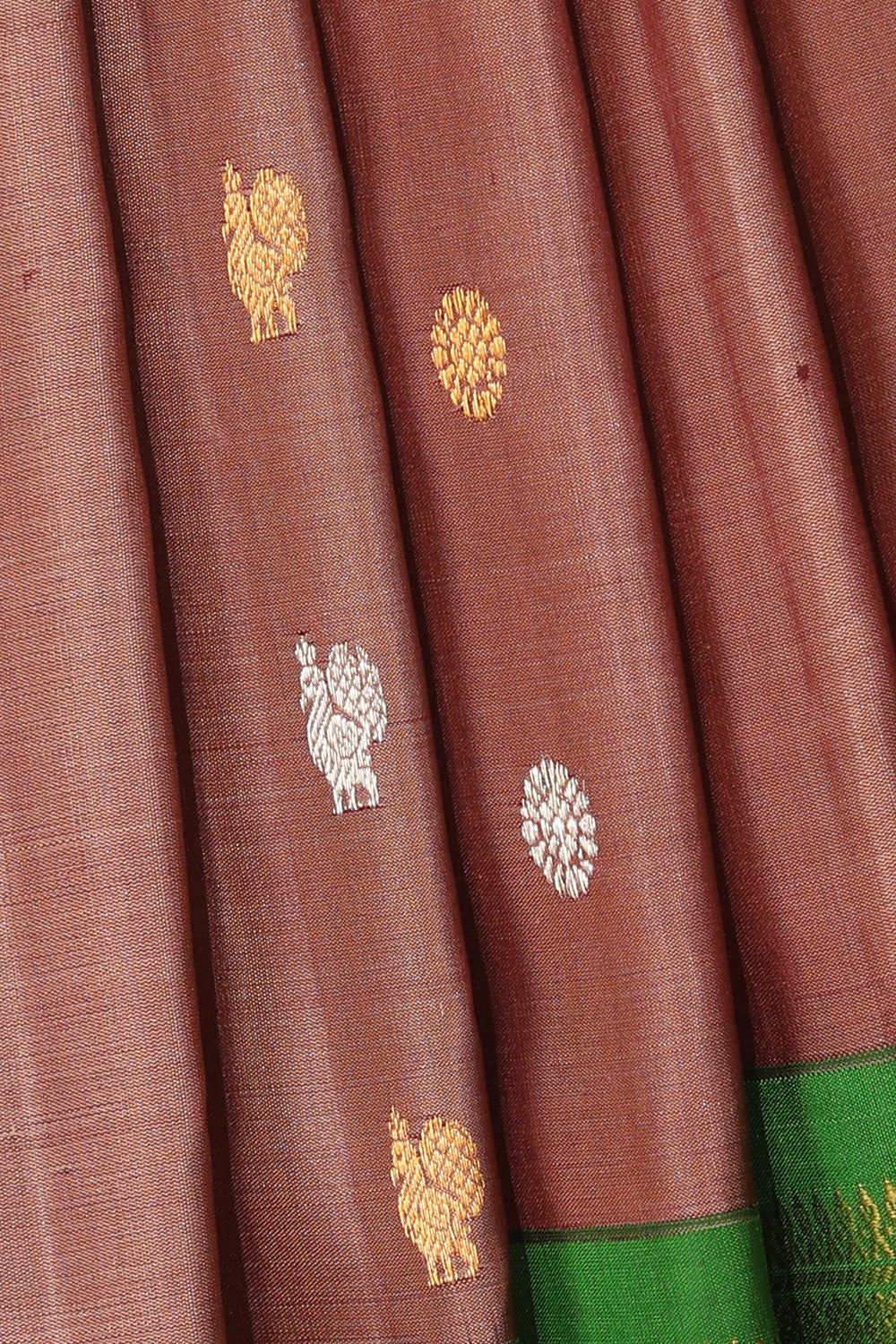 Collection of Gadwal Silk Brown Saree in a gallery layout