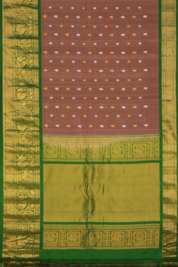 Collection of Gadwal Silk Brown Saree in a gallery layout