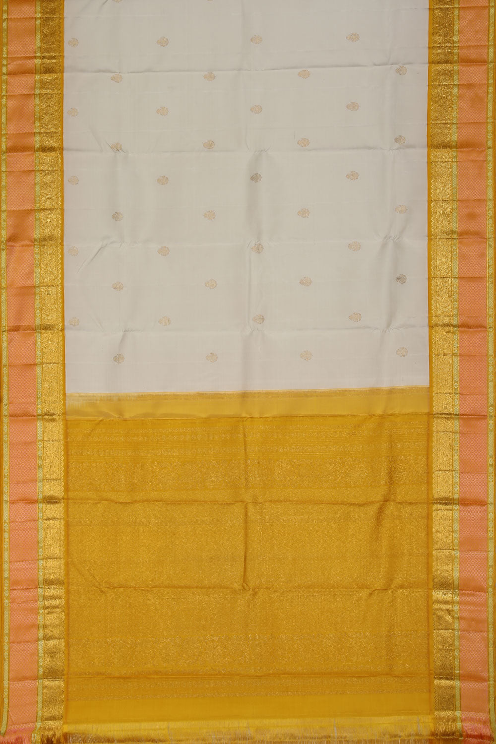 Image of Kanjivaram-Silk White Saree
