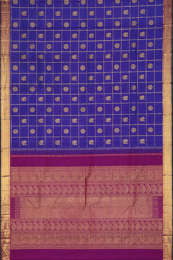 Collection of Kanjivaram-Silk Purple Saree in a gallery layout