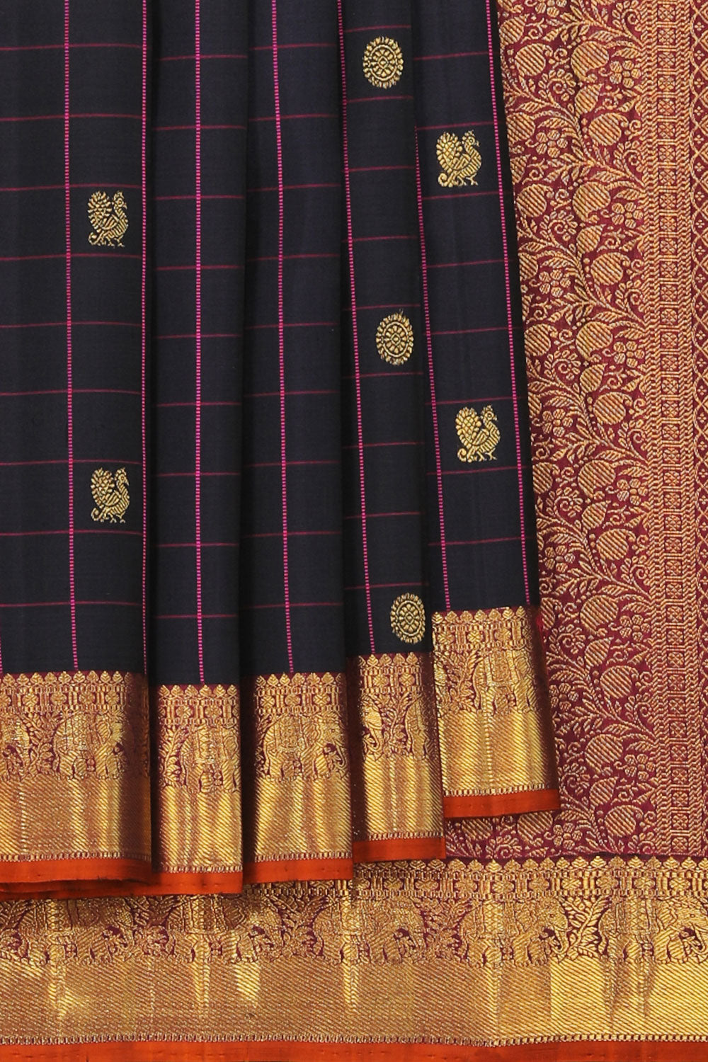 Collection of Kanjivaram-Silk Violet Saree in a gallery layout