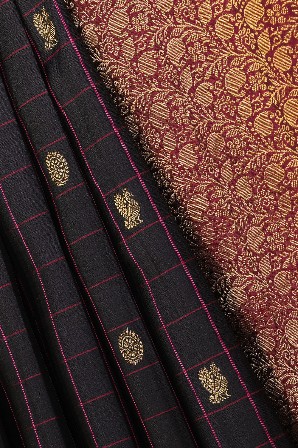 Collection of Kanjivaram-Silk Violet Saree in a gallery layout