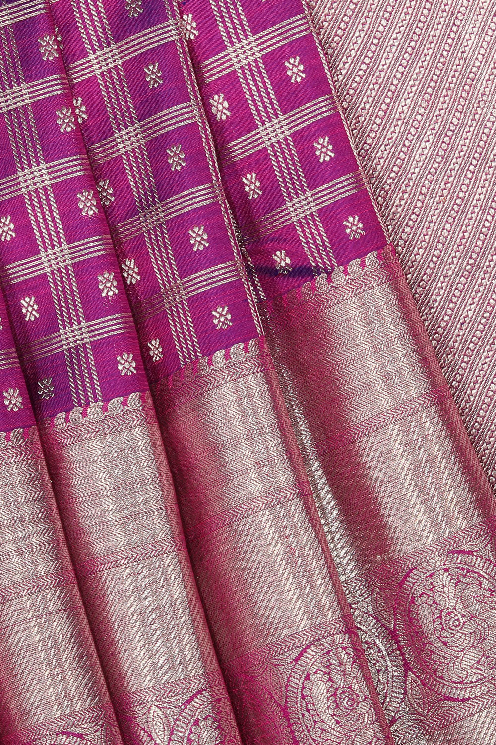 Collection of Arani-Silk Orchid-Violet Saree in a gallery layout