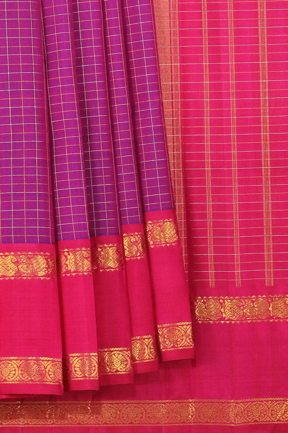 Collection of Arani-Silk Violet Saree in a gallery layout