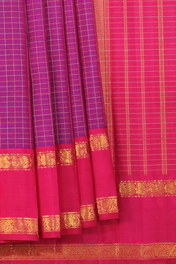 Collection of Arani-Silk Violet Saree in a gallery layout