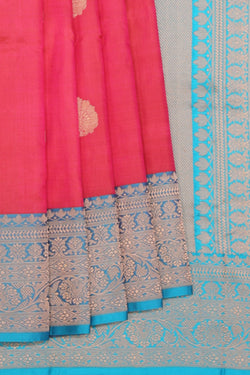 Image of Banarasi Silk Fuchsia-Pink Saree