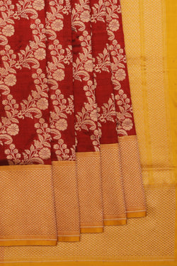 Collection of Banarasi Silk Maroon Saree in a gallery layout