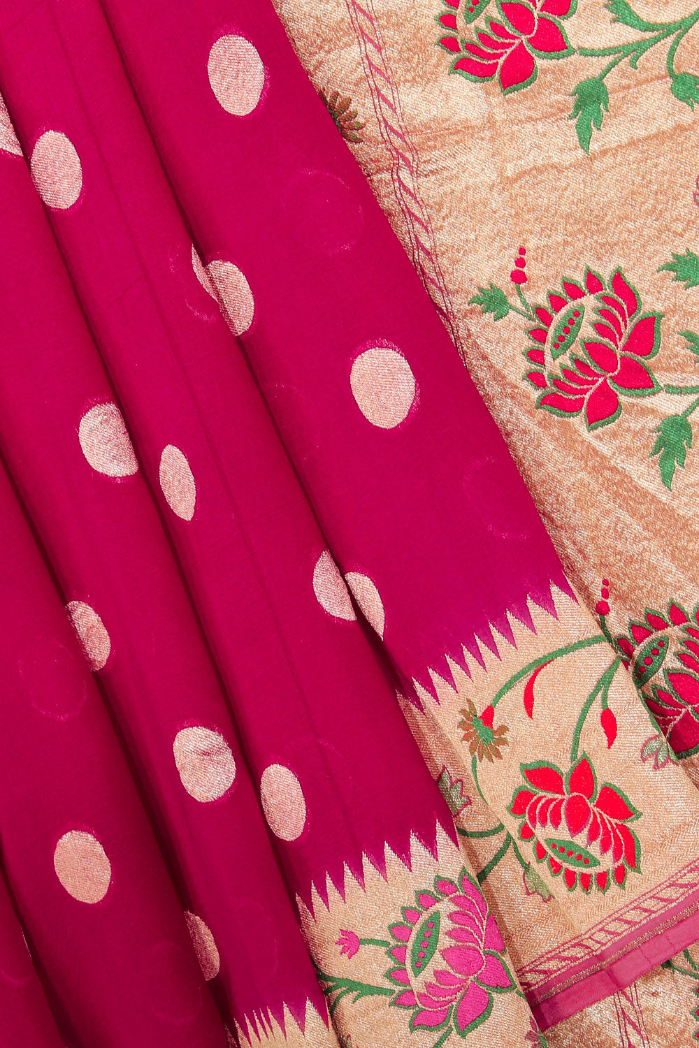 Collection of Banarasi Georgette Plum-Pink Saree in a gallery layout