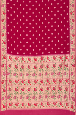 Collection of Banarasi Georgette Plum-Pink Saree in a gallery layout