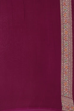 Collection of Banarasi Georgette Violet Saree in a gallery layout