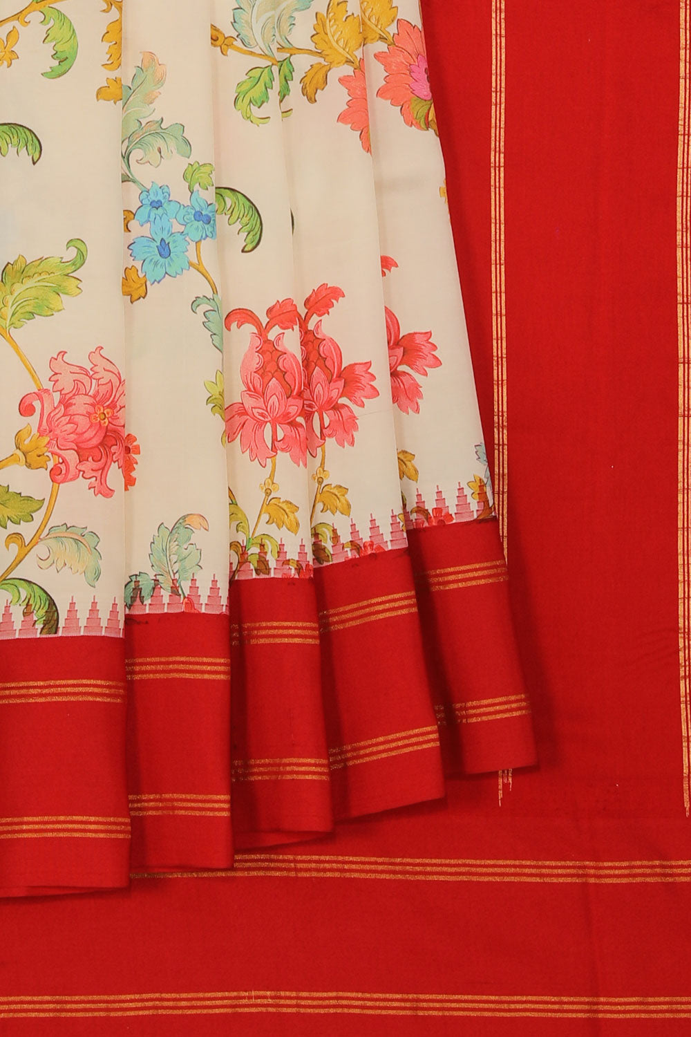 Collection of Gorgeous Flower/Floral Print Saree in a gallery layout