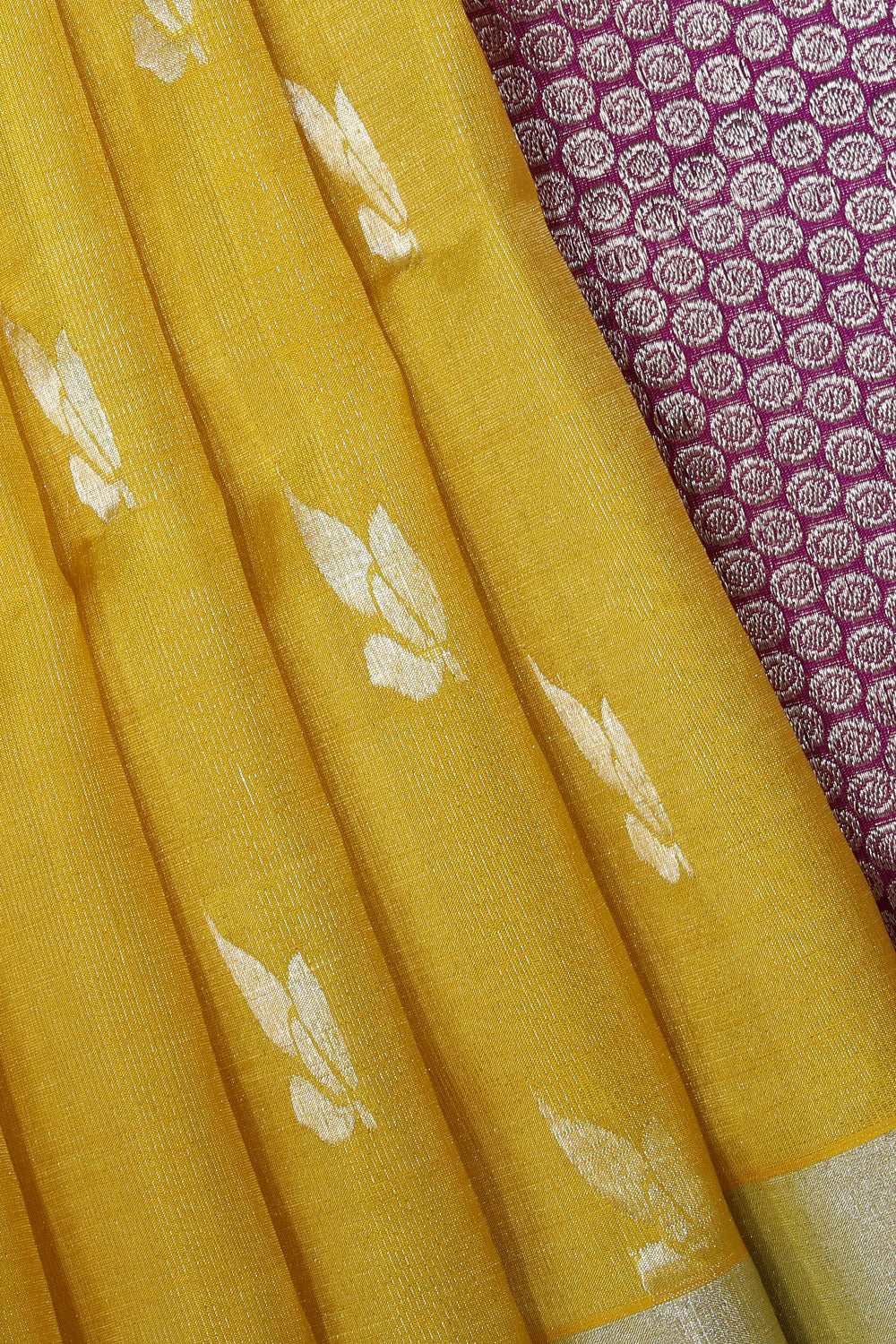 Collection of Venkatagiri-Silk Yellow Saree in a gallery layout