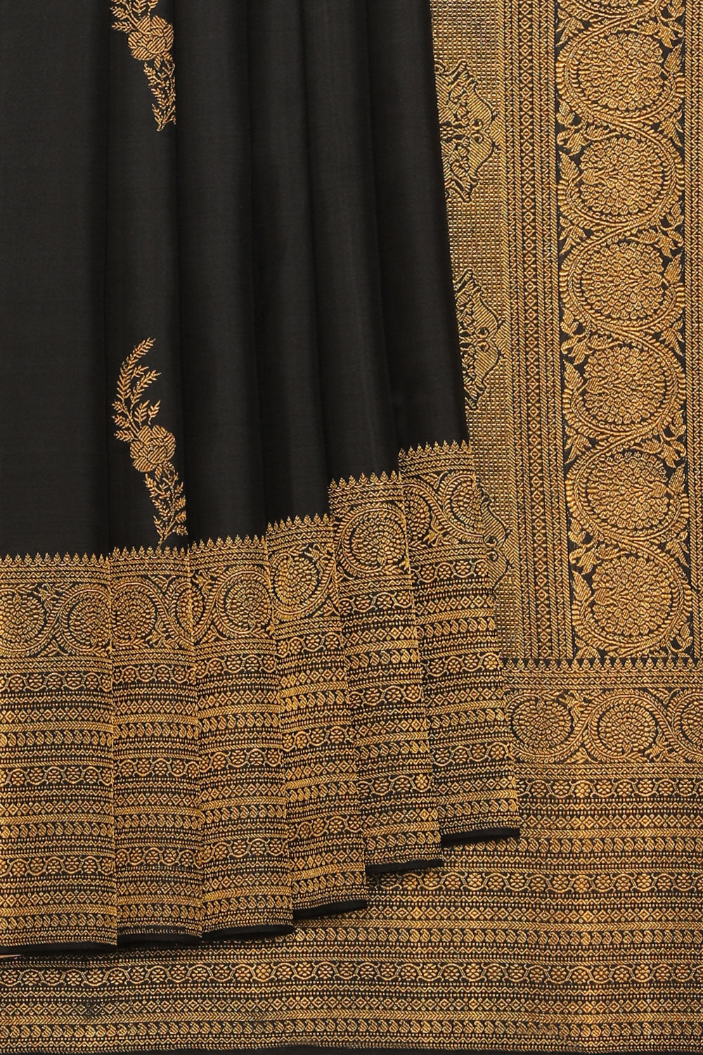 Collection of Classy Traditional Charm Black Saree in a gallery layout