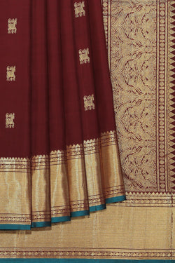 Collection of Gorgeous Caramel-Maroon Saree in a gallery layout