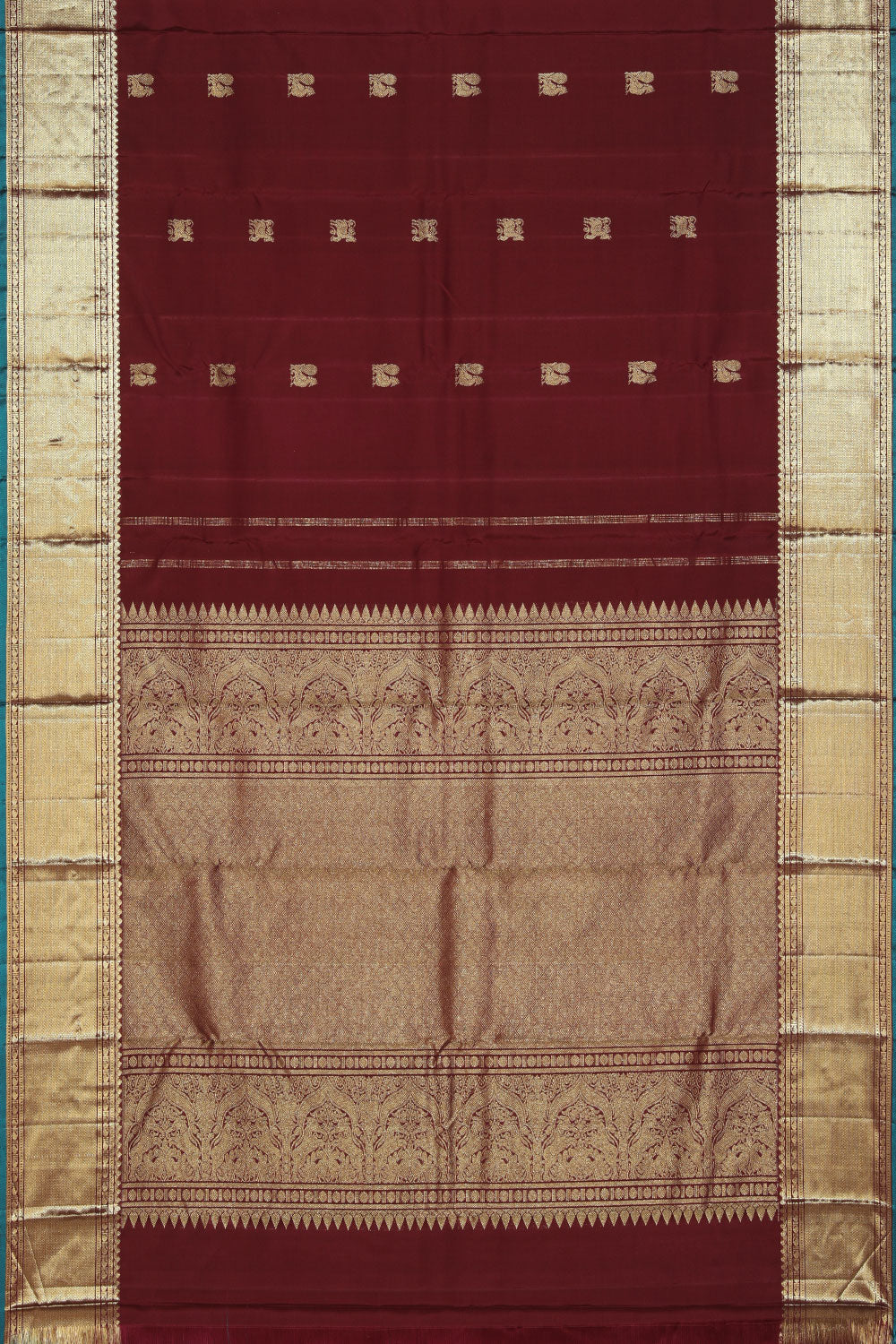 Collection of Gorgeous Caramel-Maroon Saree in a gallery layout