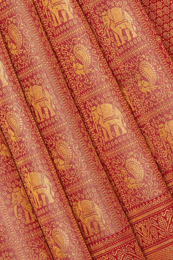 Image of Kanjivaram-Silk Onion Pink Saree