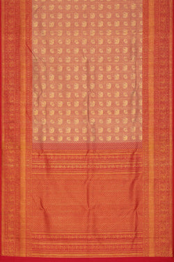 Image of Kanjivaram-Silk Onion Pink Saree