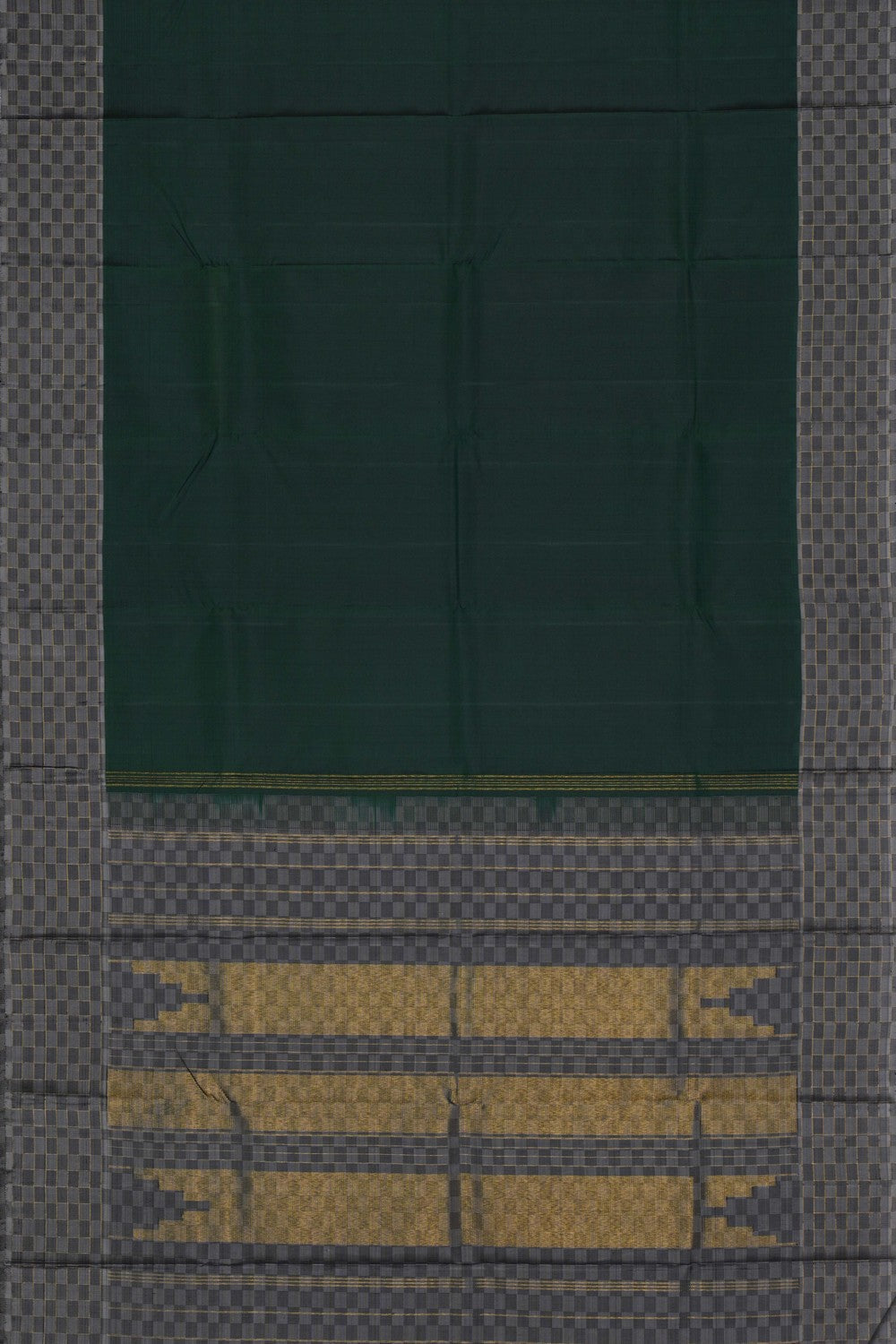 Image of Arani Silk Bottle-Green Saree