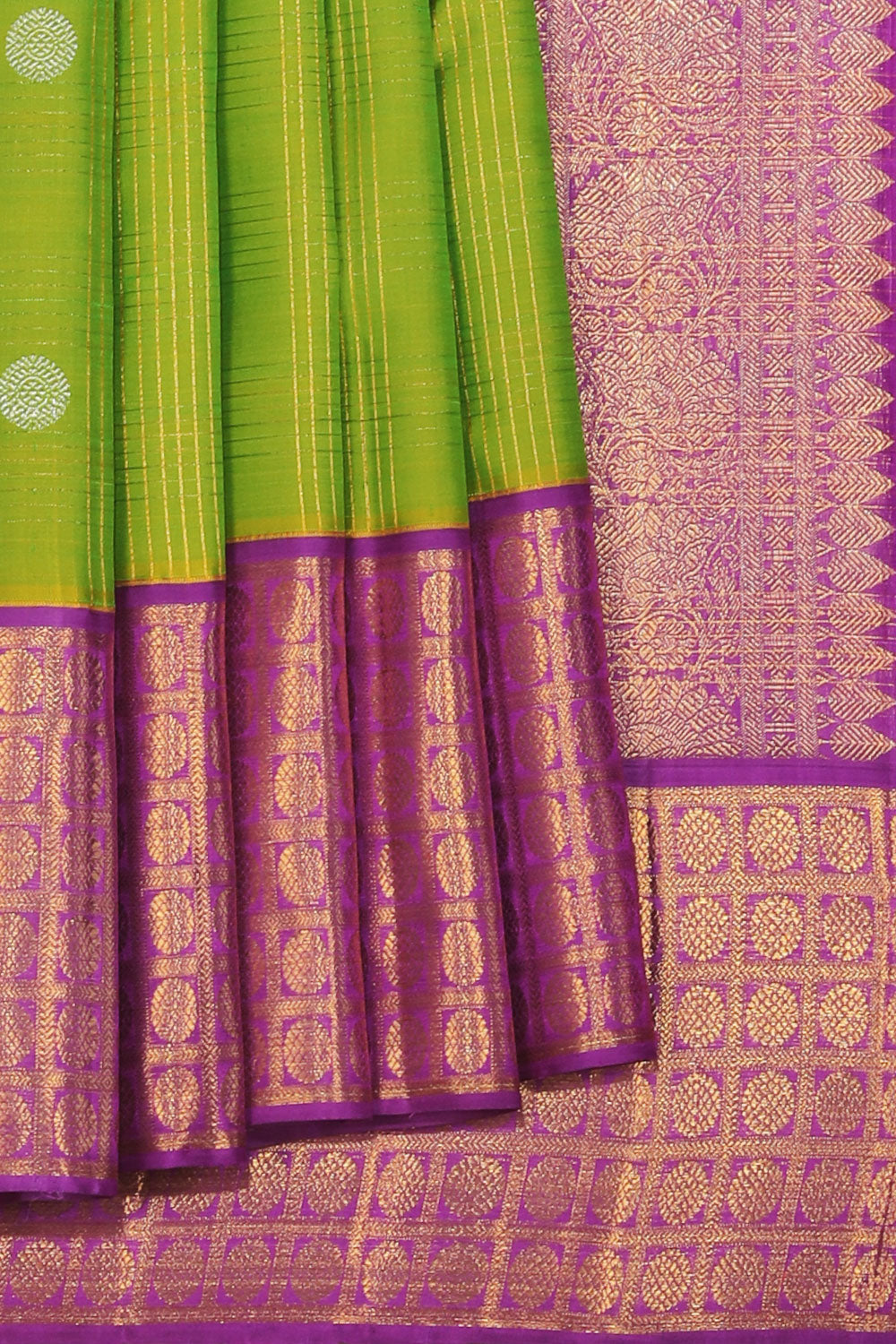 Collection of Kanjivaram-Silk Green Saree in a gallery layout