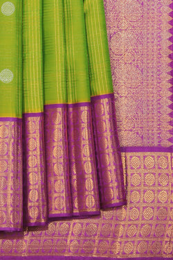 Collection of Kanjivaram-Silk Green Saree in a gallery layout