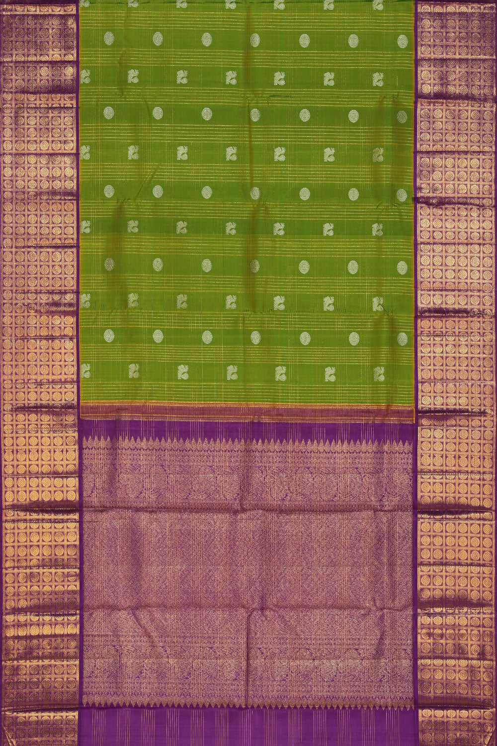 Image of Kanjivaram-Silk Green Saree