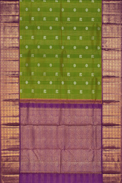 Collection of Kanjivaram-Silk Green Saree in a gallery layout