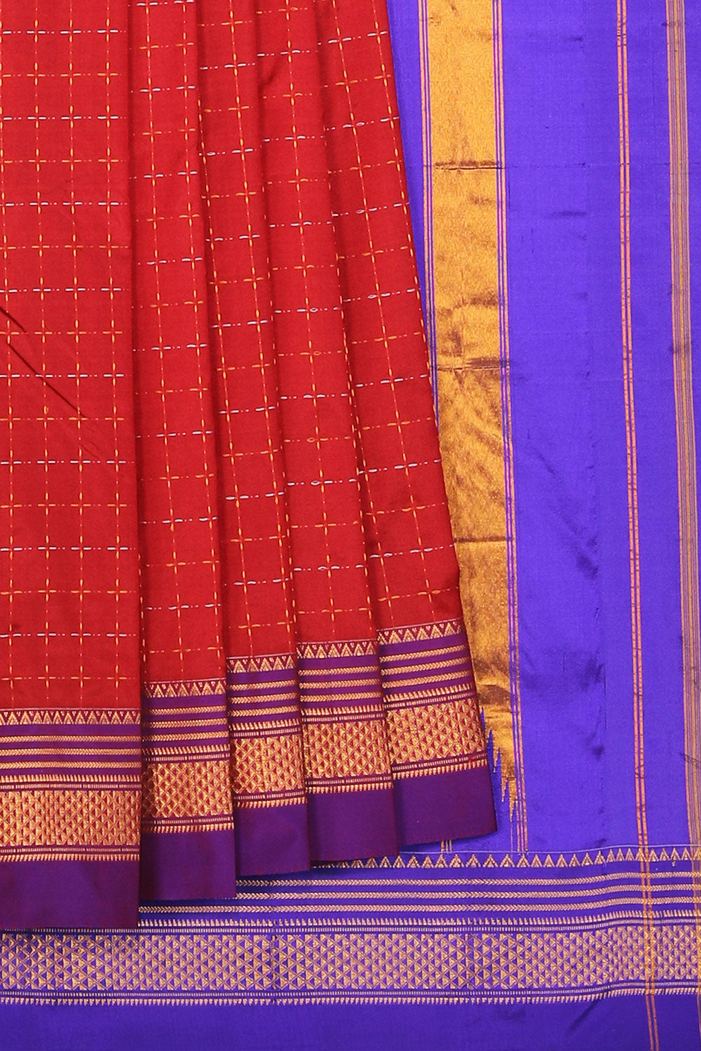 Collection of Narayanpet Silk Red Saree in a gallery layout