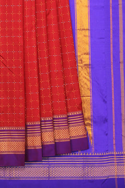 Collection of Narayanpet Silk Red Saree in a gallery layout