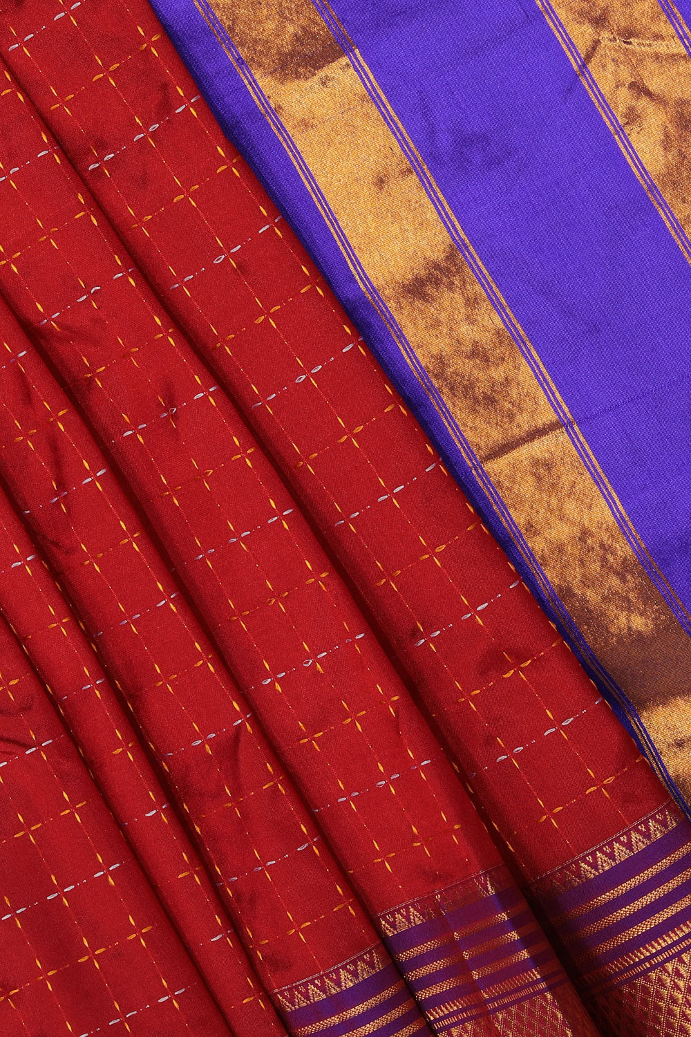 Collection of Narayanpet Silk Red Saree in a gallery layout