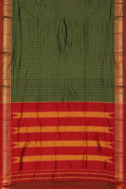 Collection of Narayanpet Silk Heena-Green Saree in a gallery layout