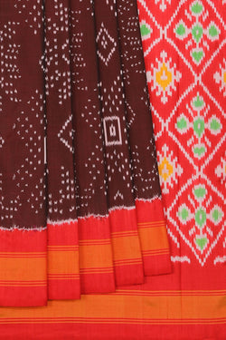 Collection of Pochampally-Silk Coffee-Brown Saree in a gallery layout