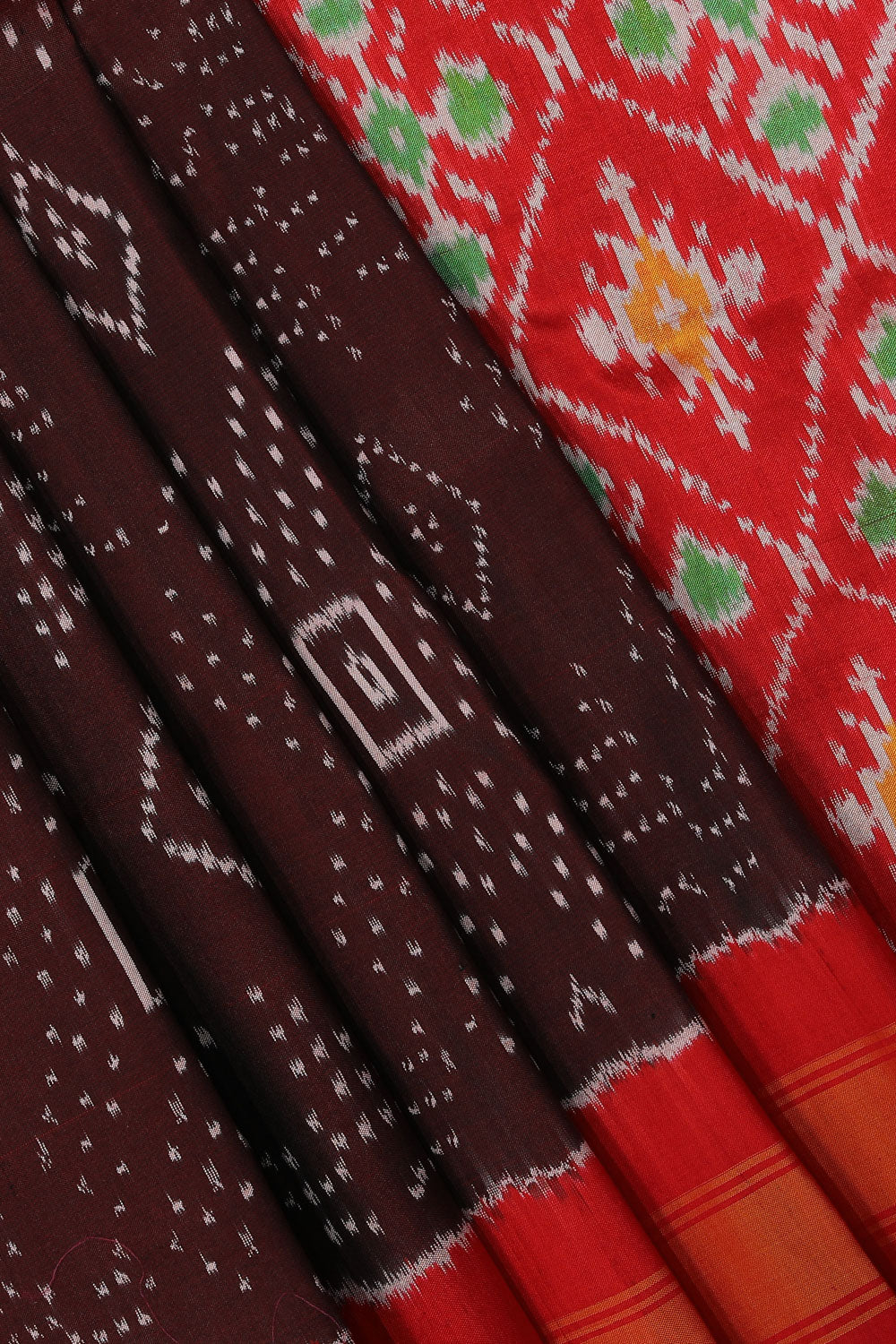 Collection of Pochampally-Silk Coffee-Brown Saree in a gallery layout