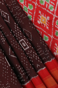 Collection of Pochampally-Silk Coffee-Brown Saree in a gallery layout