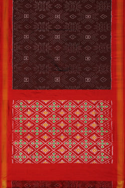 Collection of Pochampally-Silk Coffee-Brown Saree in a gallery layout