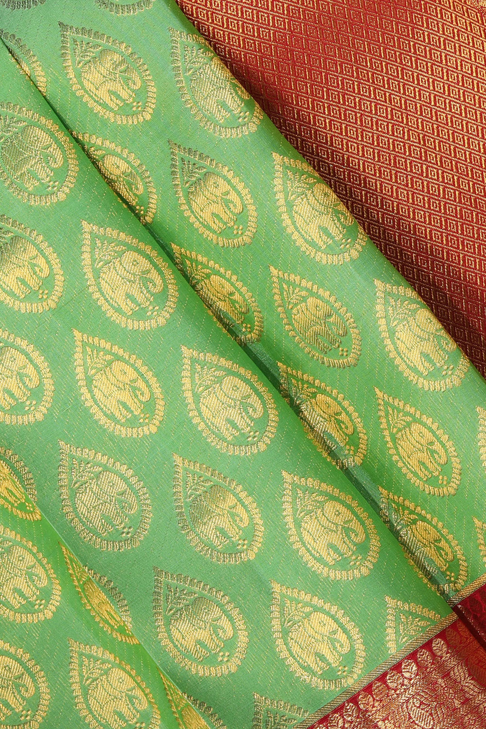 Kanchipattu Aqua-Green Saree