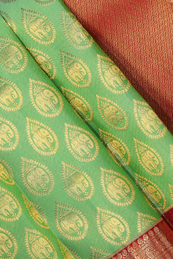 Image of Kanchipattu Aqua-Green Saree