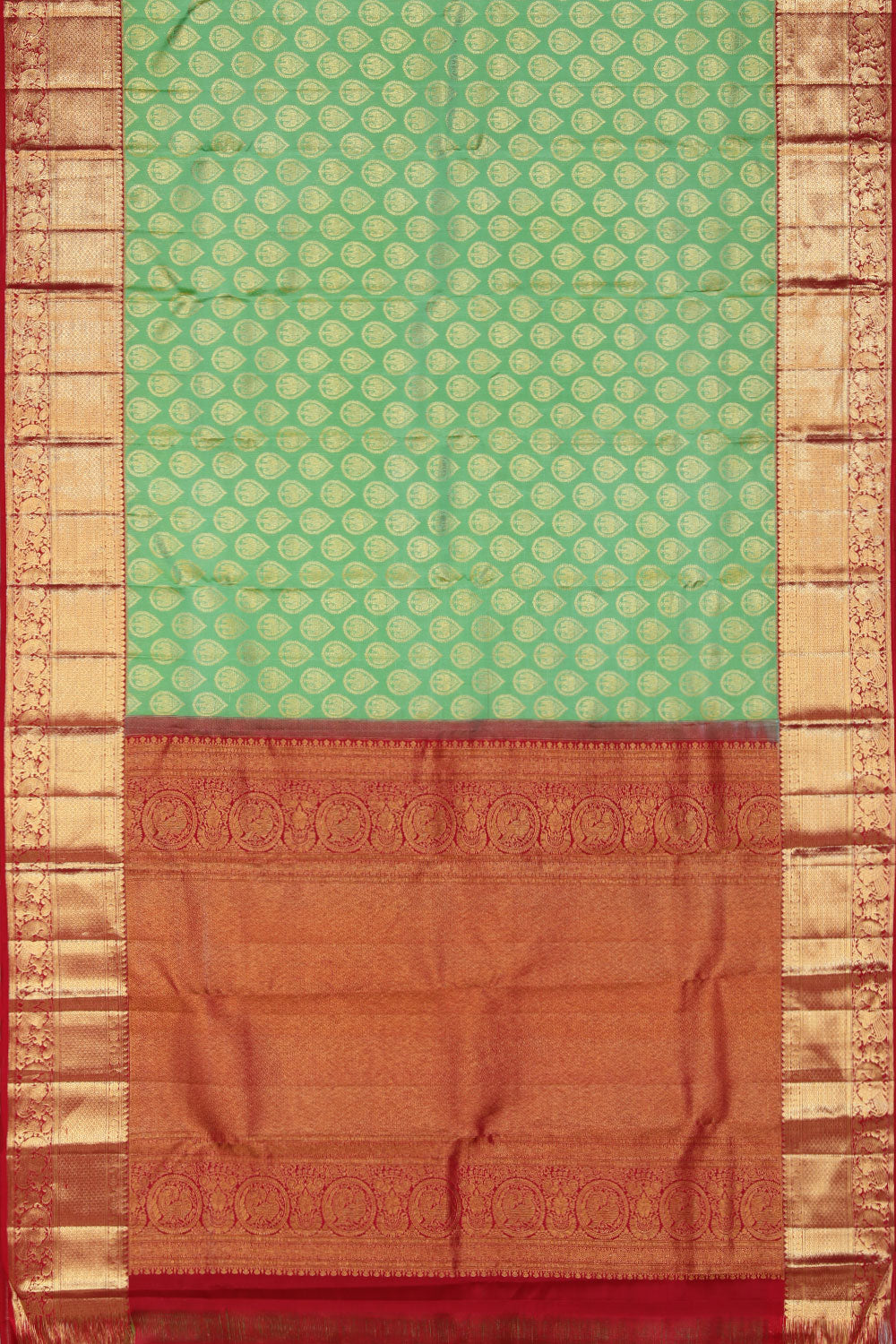 Kanchipattu Aqua-Green Saree