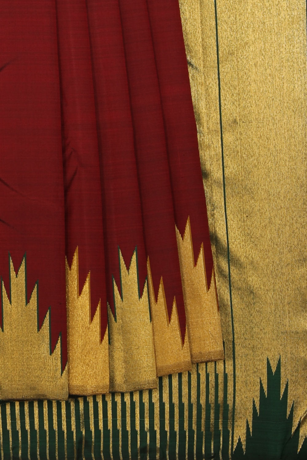 Collection of Arani-Silk Maroon Saree in a gallery layout