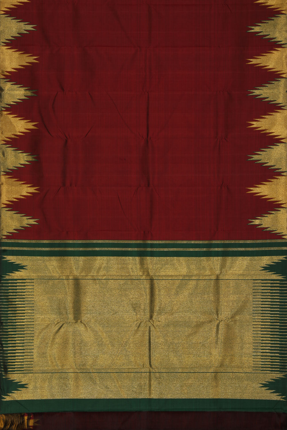 Image of Arani-Silk Maroon Saree