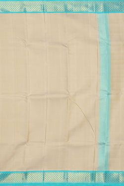 Image of Kanchi Pure Silk Beige Traditional Dhoti With Kanduva (8 X 4)