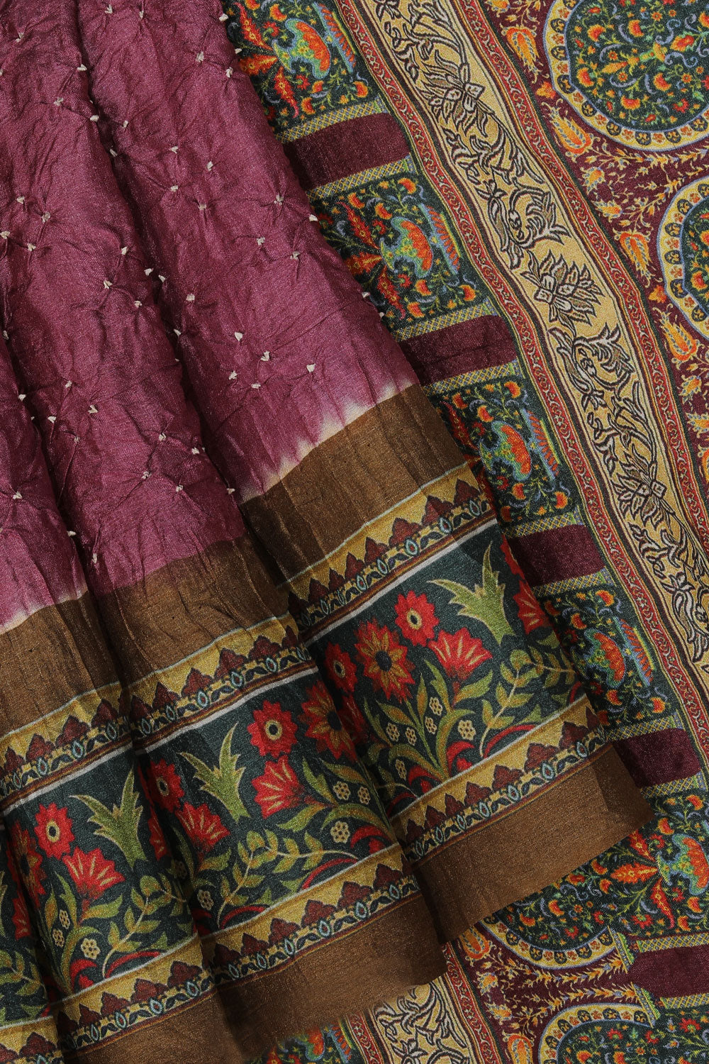 Collection of Gorgeous Bandhani Saree in a gallery layout