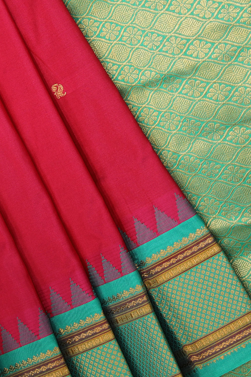 Collection of Narayanpet Silk Pink Saree in a gallery layout