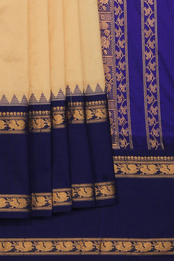 Collection of Narayanpet Silk Beige Saree in a gallery layout